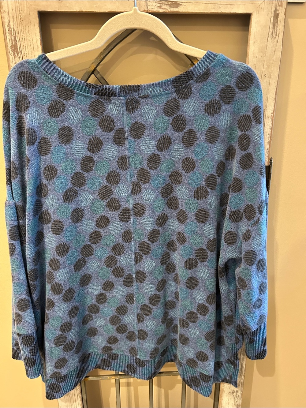 Habitat Teal Blue Top with Charcoal Polka Dots - Picture 4 of 5